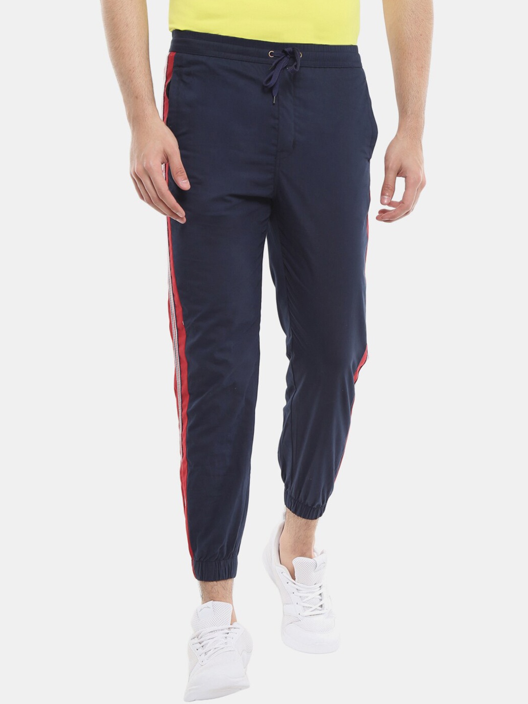 

V-Mart Men Navy Blue Colourblocked Sports Joggers