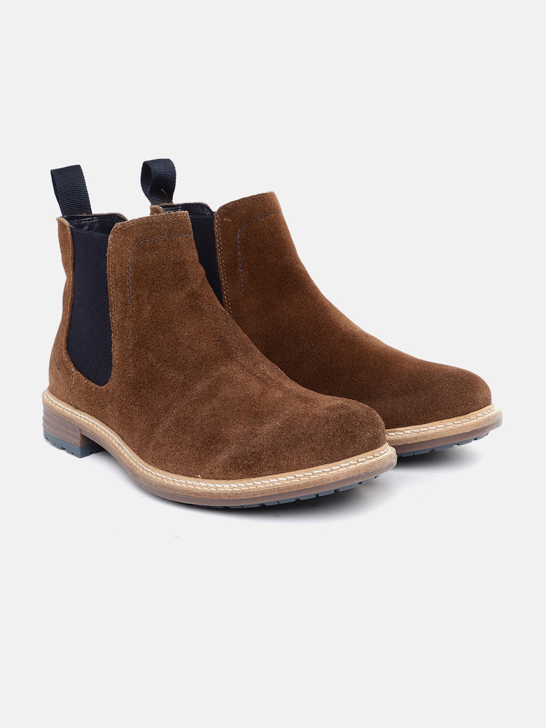 

Woodland Men Brown Suede Mid-Top Chelsea Boots