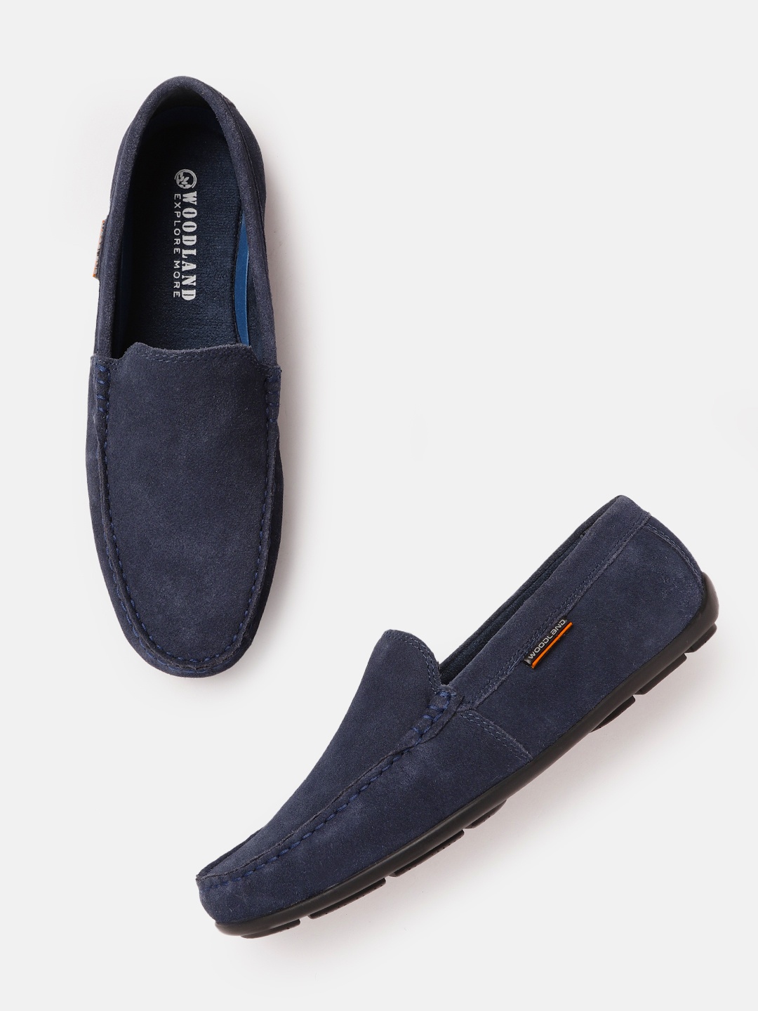 

Woodland Men Leather Loafers, Navy blue