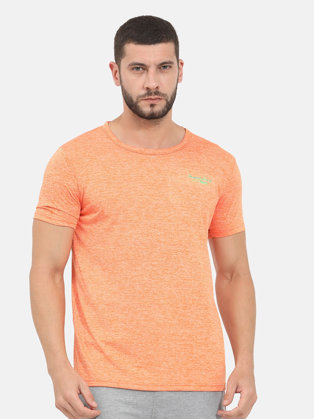 

Masculino Latino Men Orange Rapid Dry Sports T-shirt