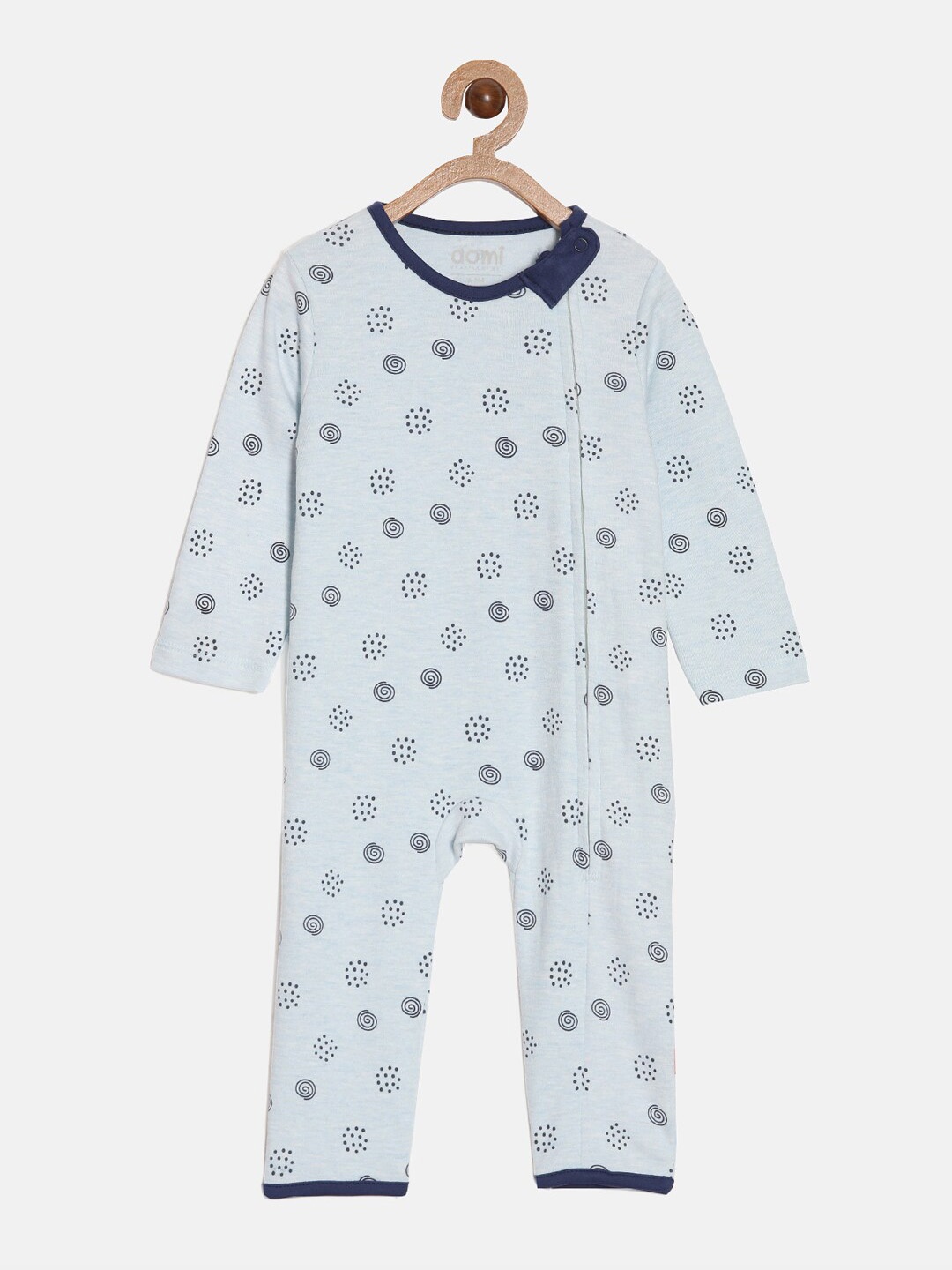 

Aomi Infants Turquoise Blue Printed Cotton Rompers