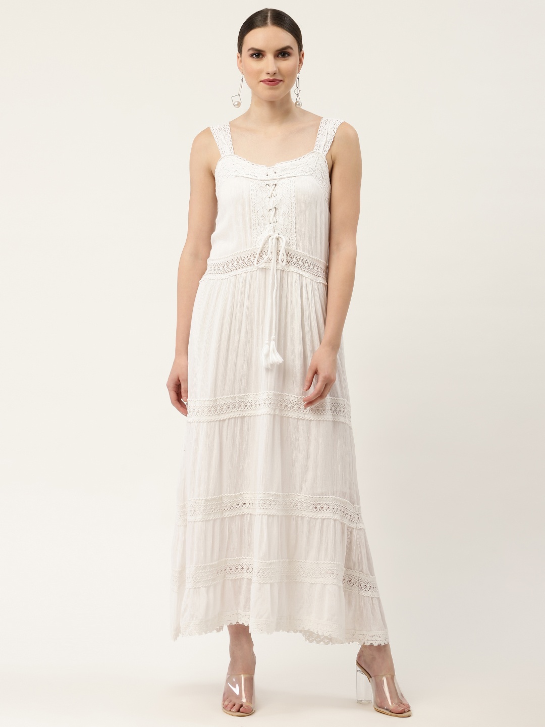 

DIVYANK Off White Cotton Maxi Dress