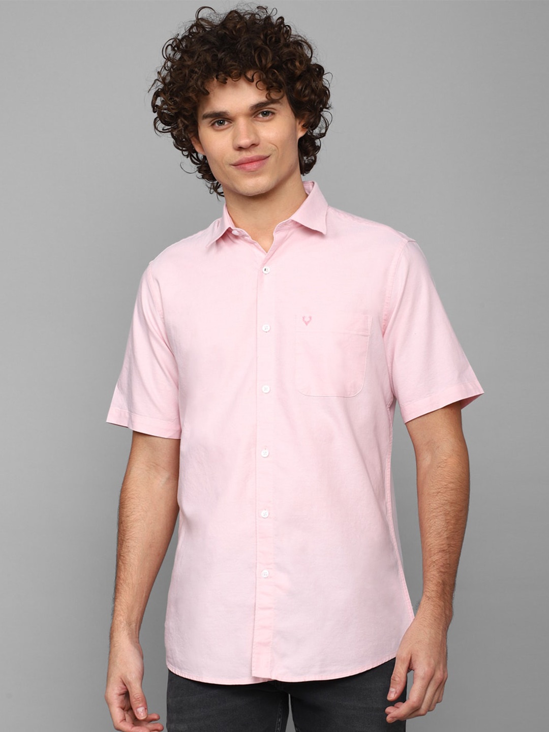 

Allen Solly Men Pink Slim Fit Casual Cotton Shirt