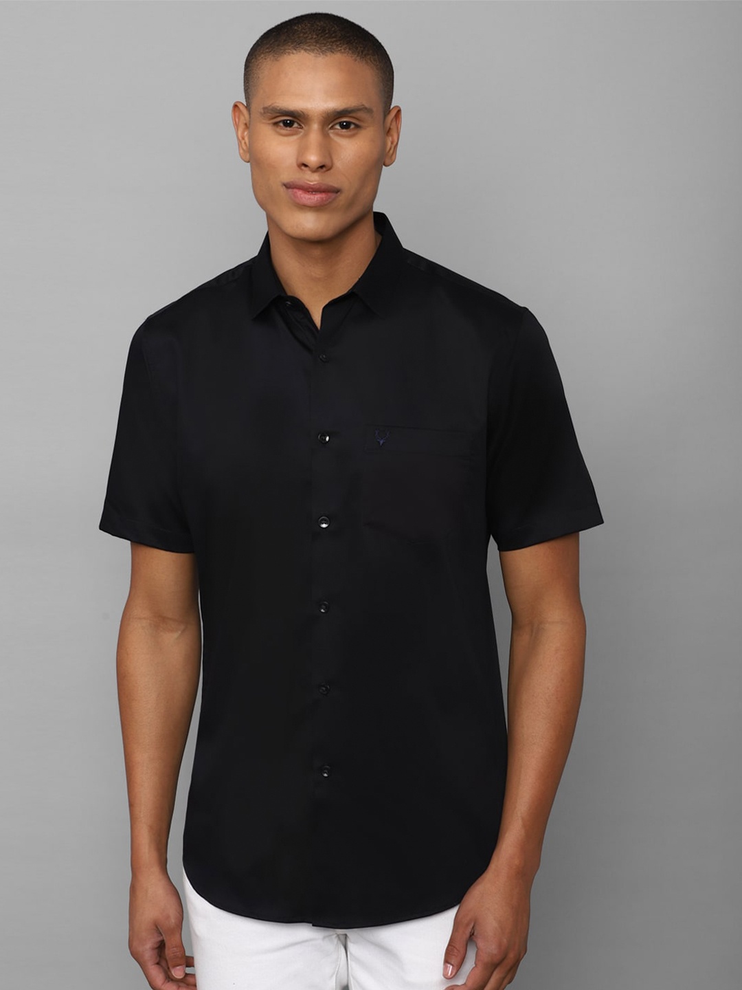 

Allen Solly Men Black Slim Fit Cotton Casual Shirt
