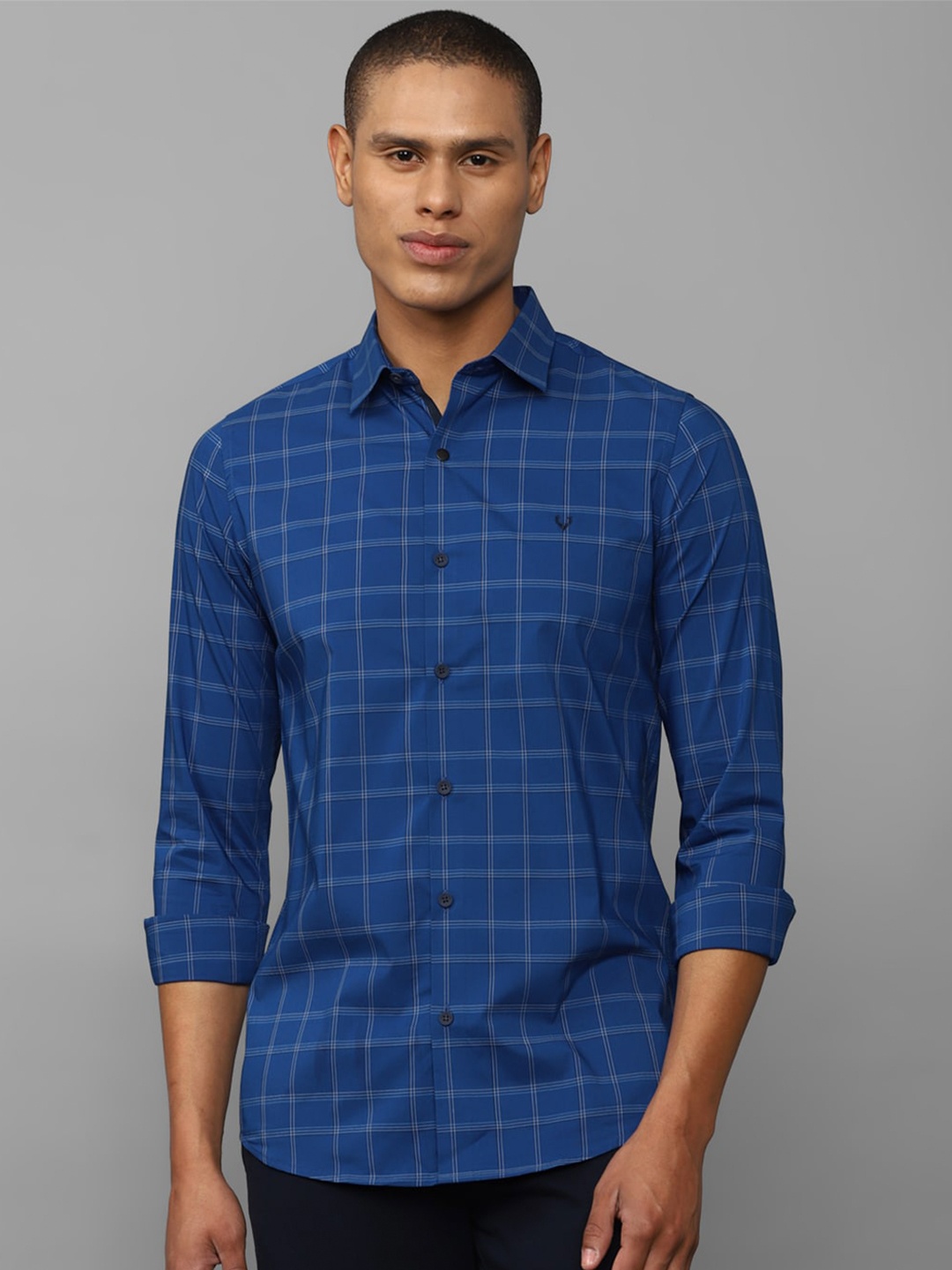 

Allen Solly Men Blue Slim Fit Checked Casual Shirt