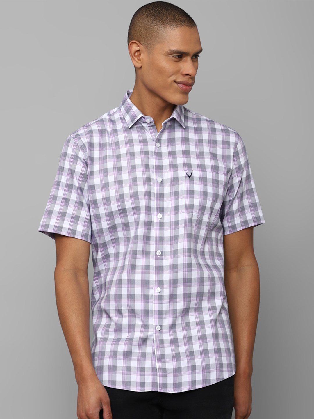 

Allen Solly Men Purple Slim Fit Checked Casual Shirt