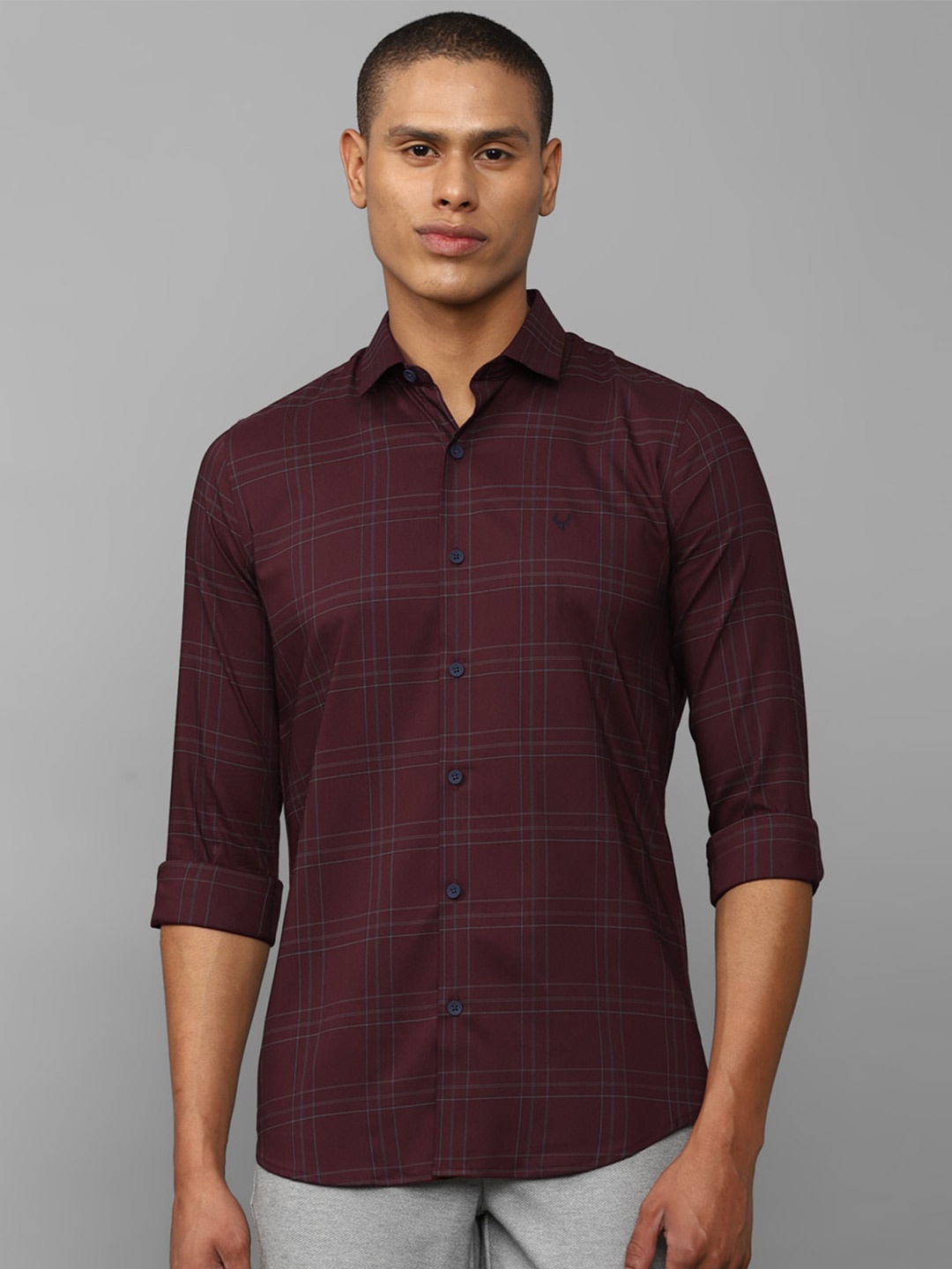 

Allen Solly Men Maroon Slim Fit Tartan Checked Casual Shirt