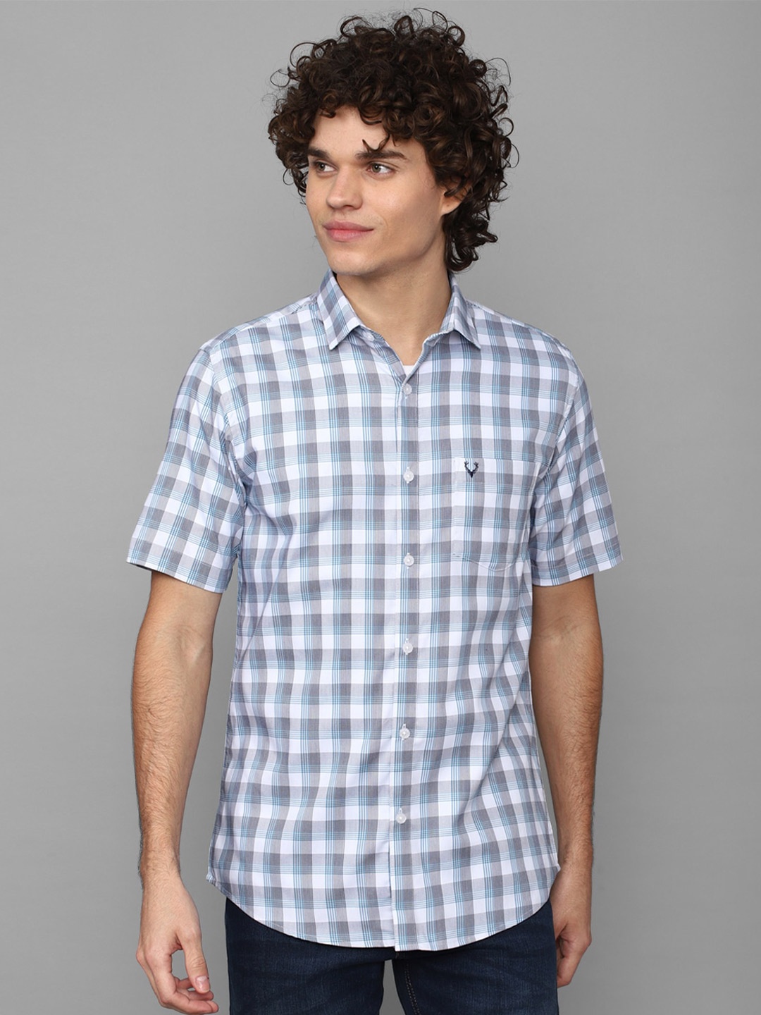 

Allen Solly Slim Fit Checked Casual Shirt, Blue