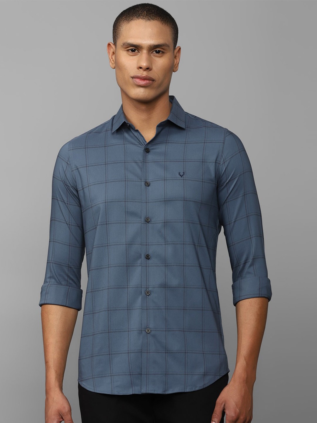 

Allen Solly Men Blue Slim Fit Checked Casual Shirt