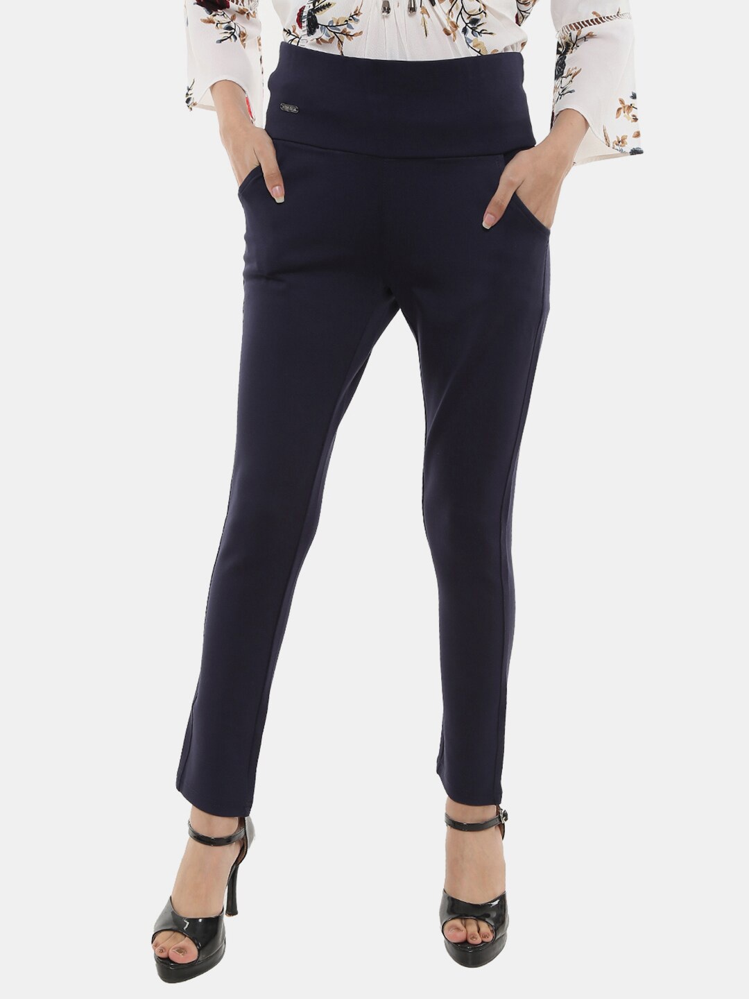 

V-Mart Women Navy Blue Cotton Jeggings