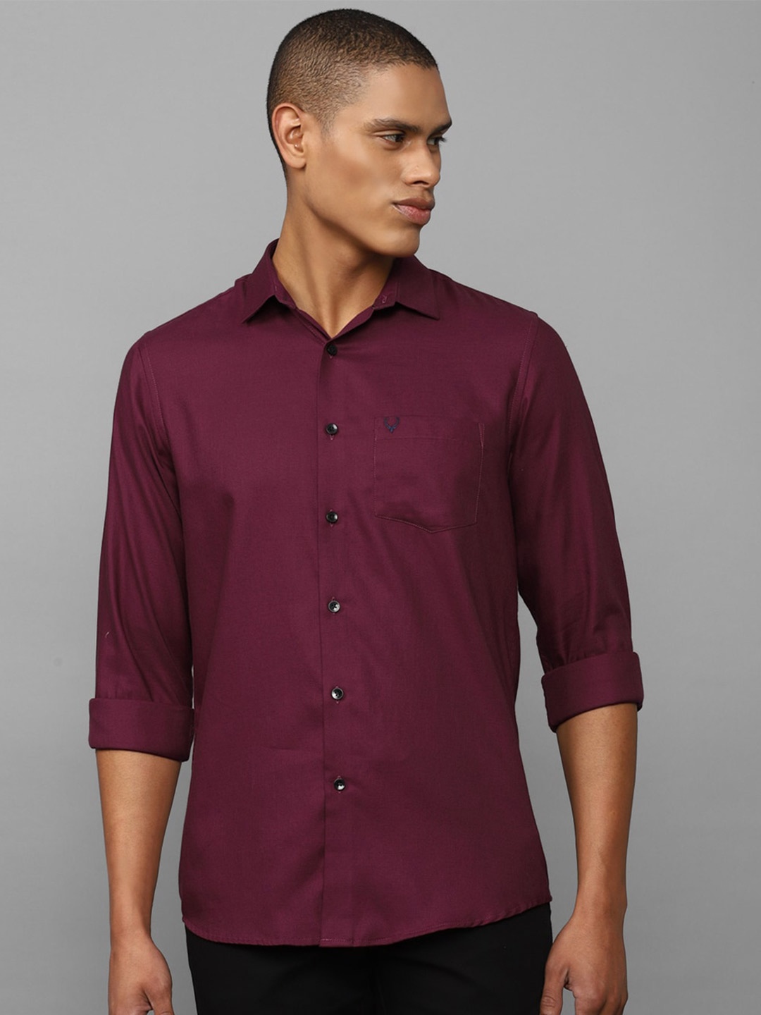 

Allen Solly Men Maroon Slim Fit Pure Cotton Formal Shirt