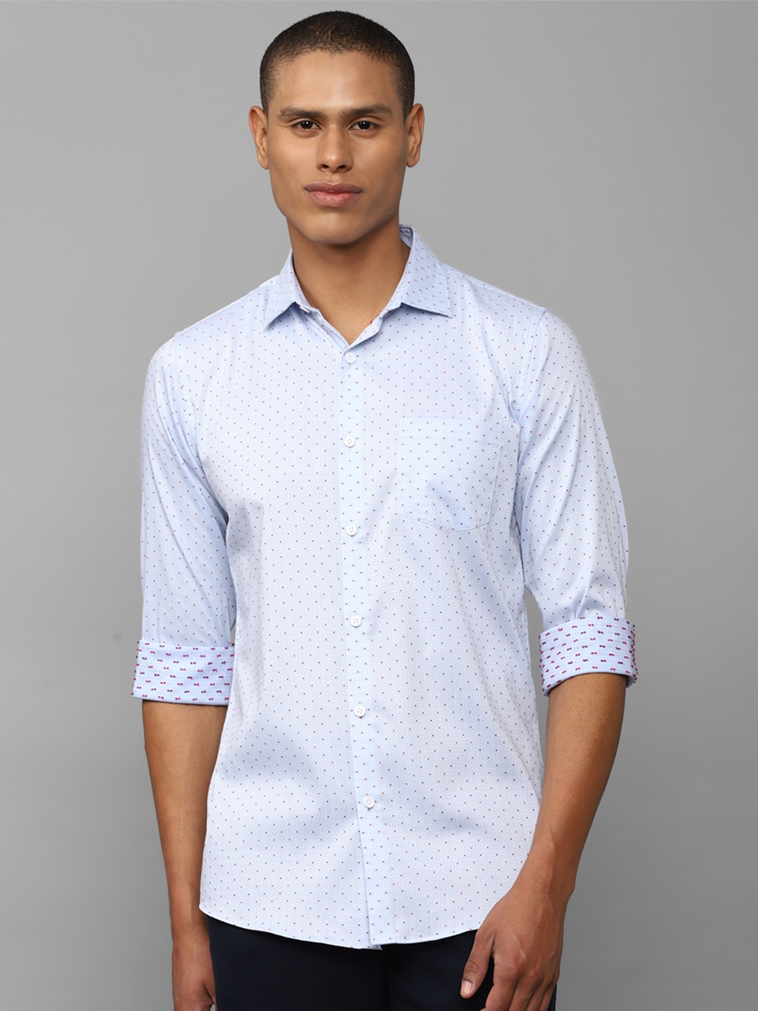 

Allen Solly Men Blue & Maroon Printed Slim Fit Casual Shirt