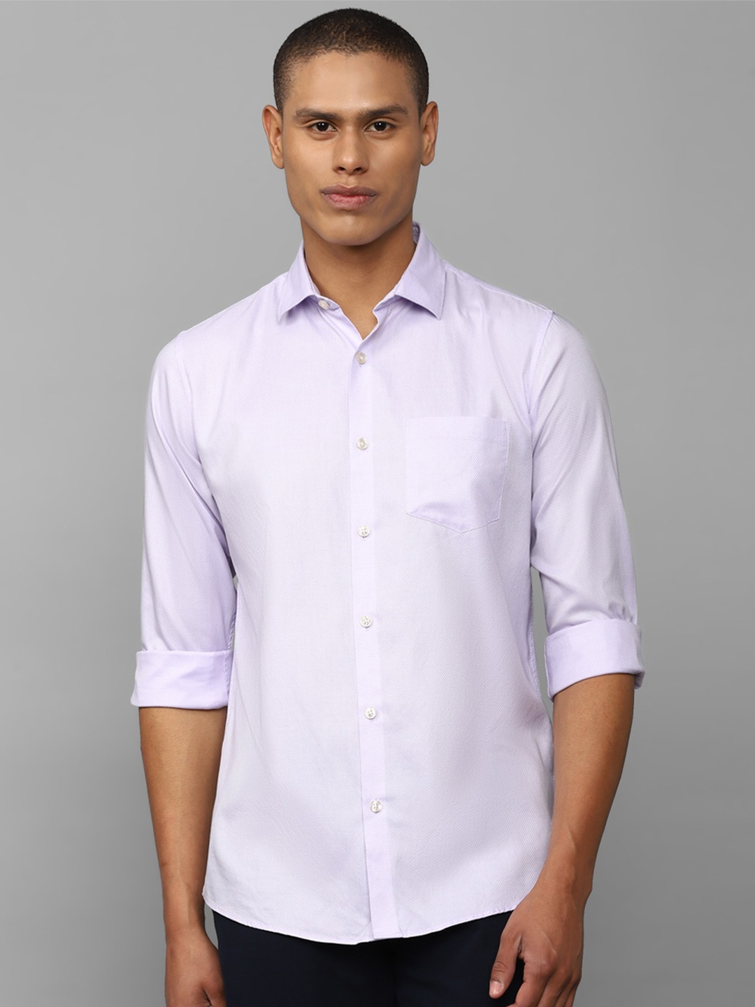 

Allen Solly Men Self Design Slim Fit Formal Shirt, Lavender