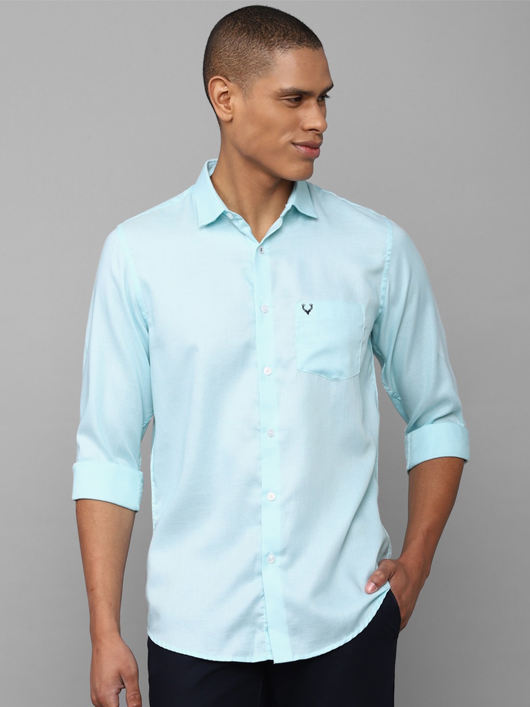 

Allen Solly Men Blue Slim Fit Cotton Casual Shirt