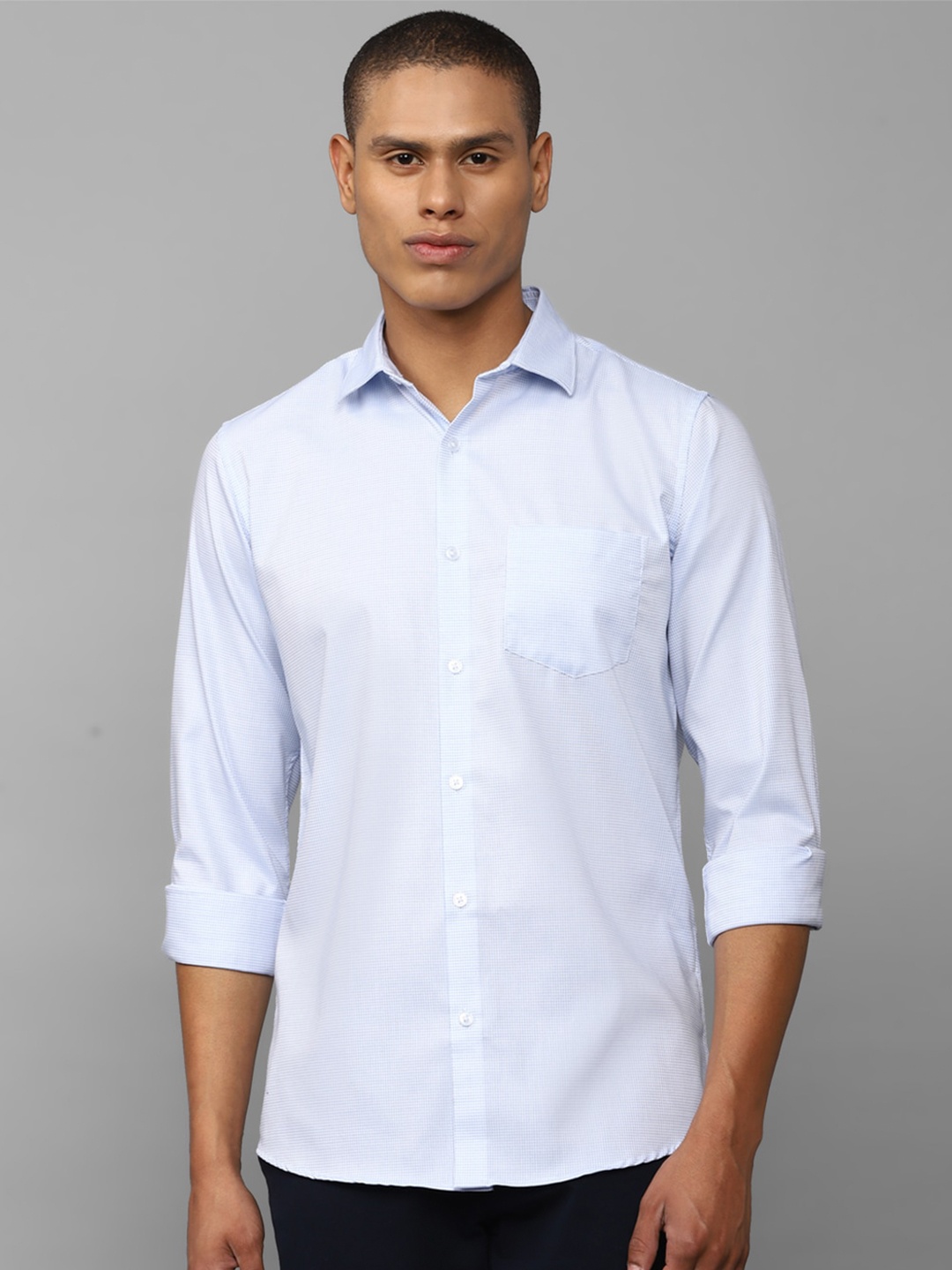 

Allen Solly Men Self Design Slim Fit Casual Shirt, Blue