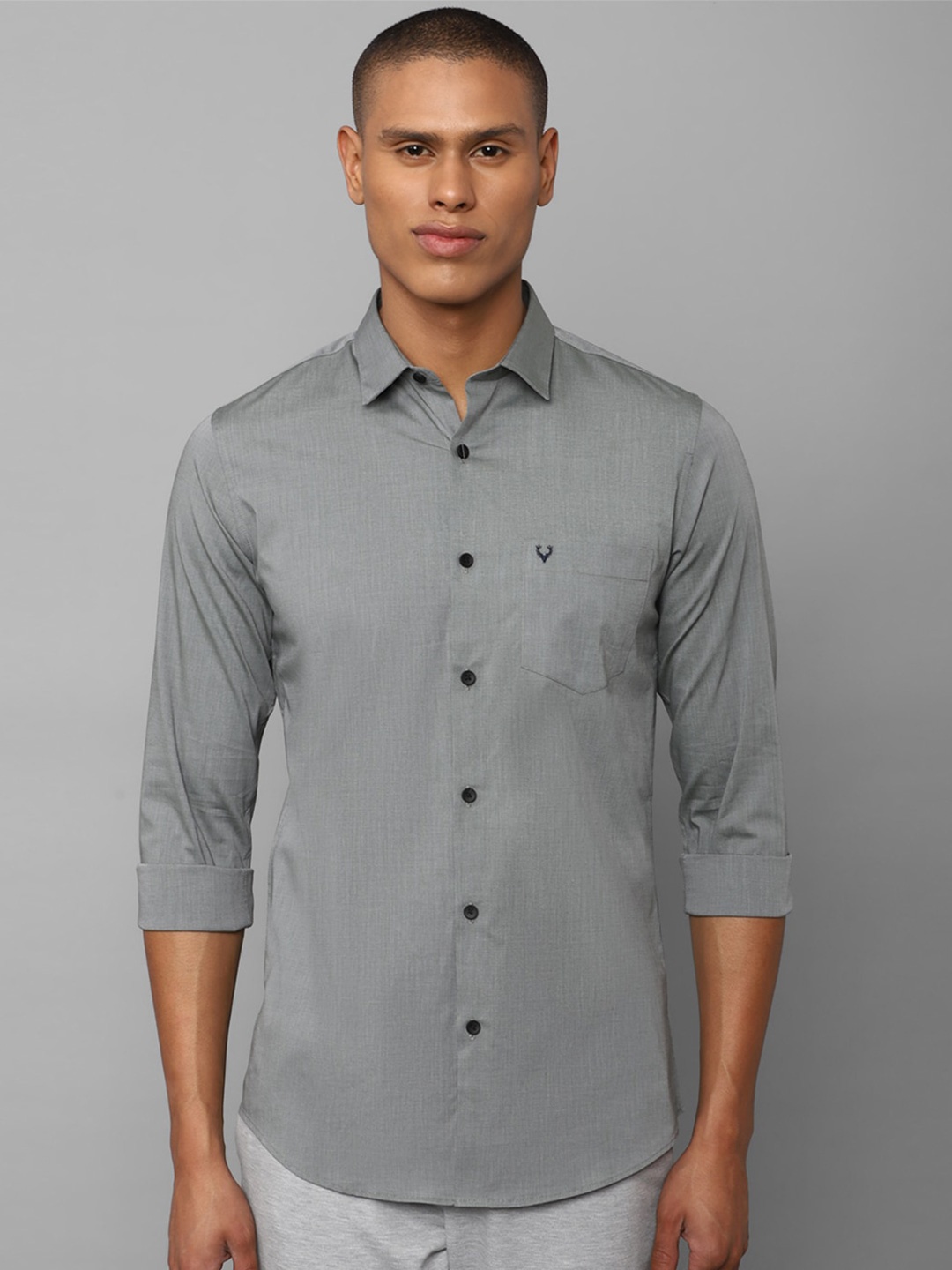 

Allen Solly Men Grey Slim Fit Casual Shirt