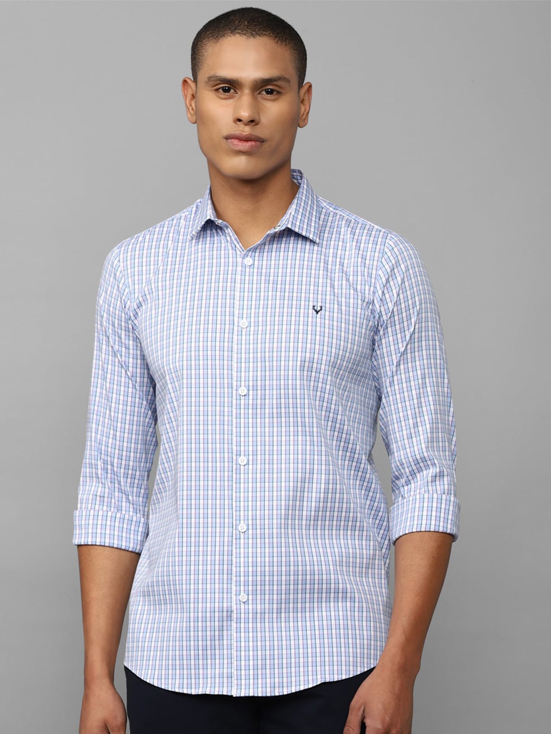 

Allen Solly Men Blue Slim Fit Checked Casual Shirt