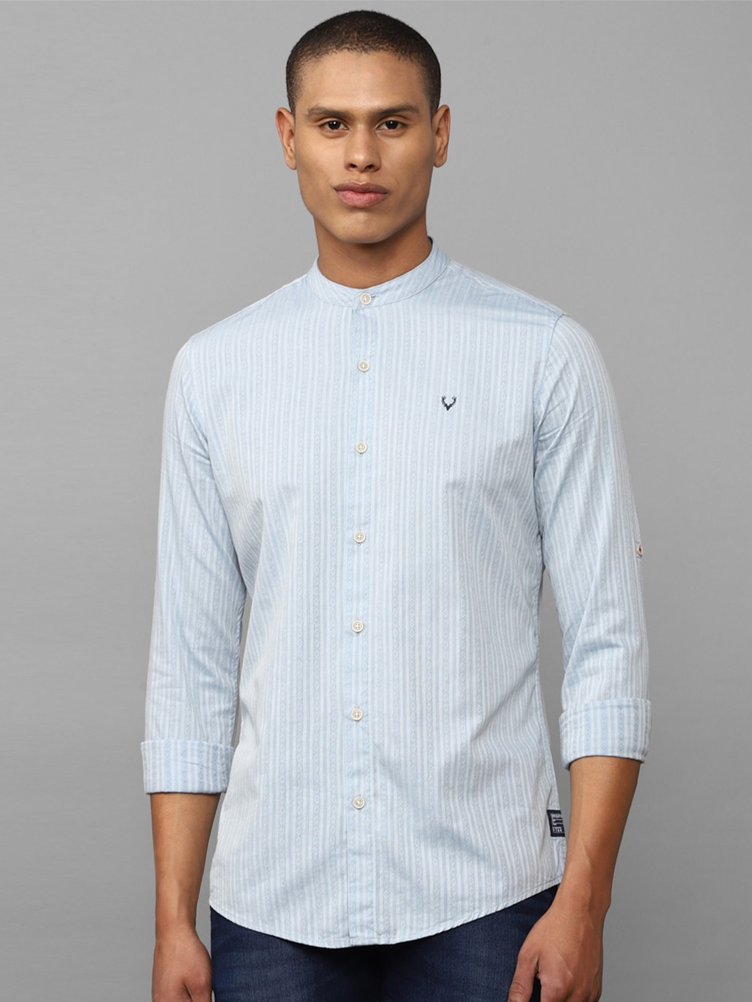 

Allen Solly Sport Men Striped Casual Pure Cotton Shirt, Blue