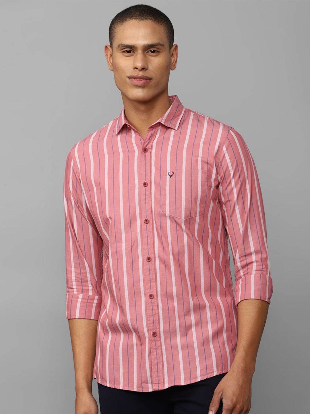

Allen Solly Sport Striped Pure Cotton Casual Shirt, Pink