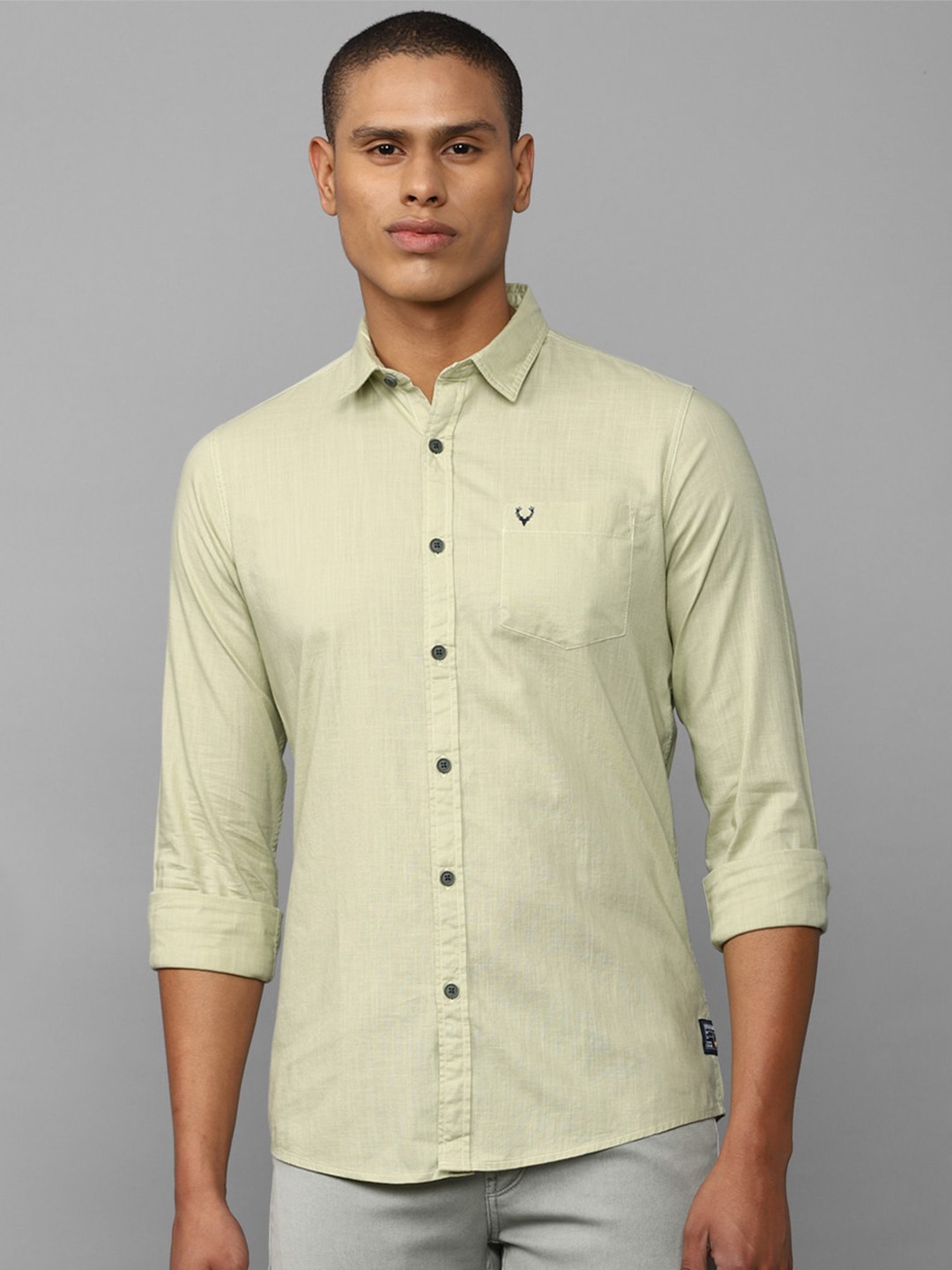

Allen Solly Sport Men Green Solid Casual Shirt
