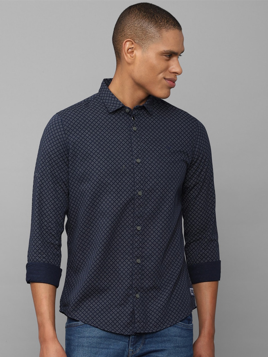 

Allen Solly Sport Men Navy Blue Printed Casual Shirt
