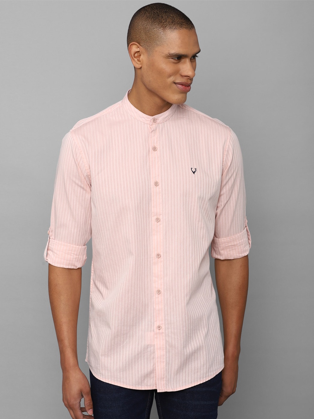 

Allen Solly Sport Men Striped Cotton Casual Shirt, Pink