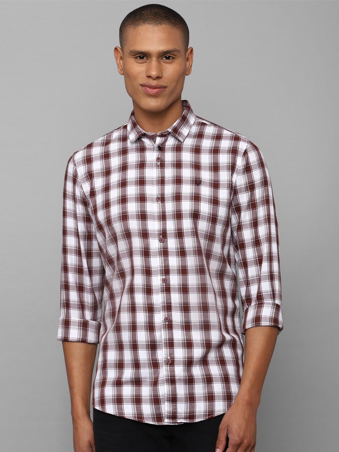 

Allen Solly Sport Men White Checked Pure Cotton Casual Shirt