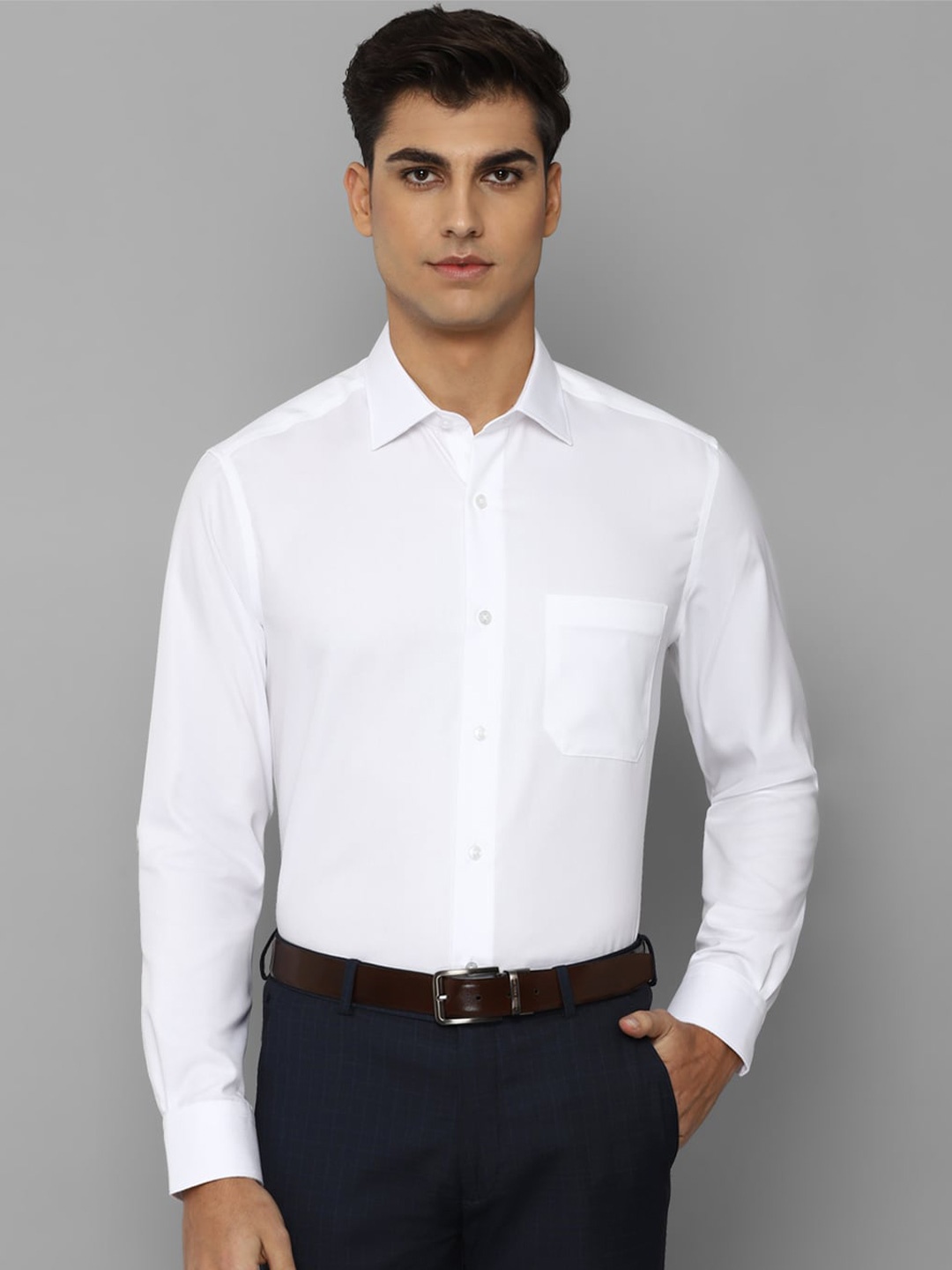 

Louis Philippe Permapress Men White Comfort Slim Fit Cotton Wrinkle Free Formal Shirt