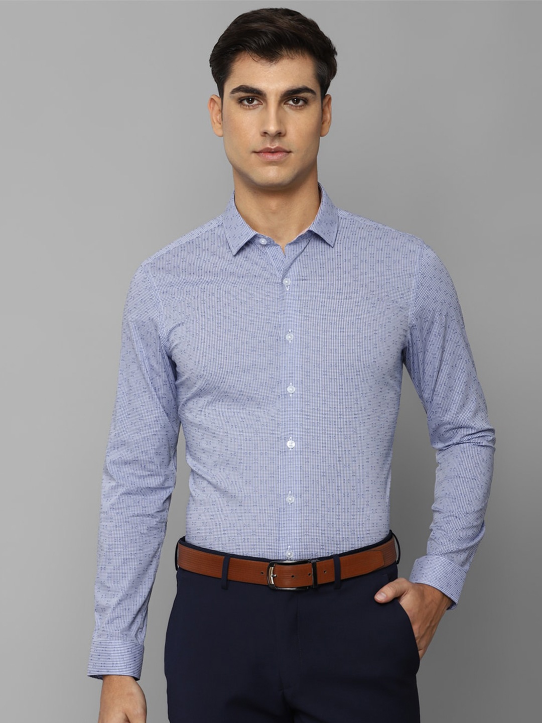 

Louis Philippe Men Slim Fit Printed Formal Shirt, Blue