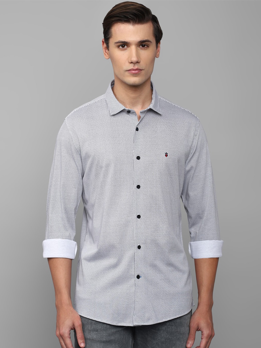 

Louis Philippe Sport Men Grey Slim Fit Printed Pure Cotton Casual Shirt