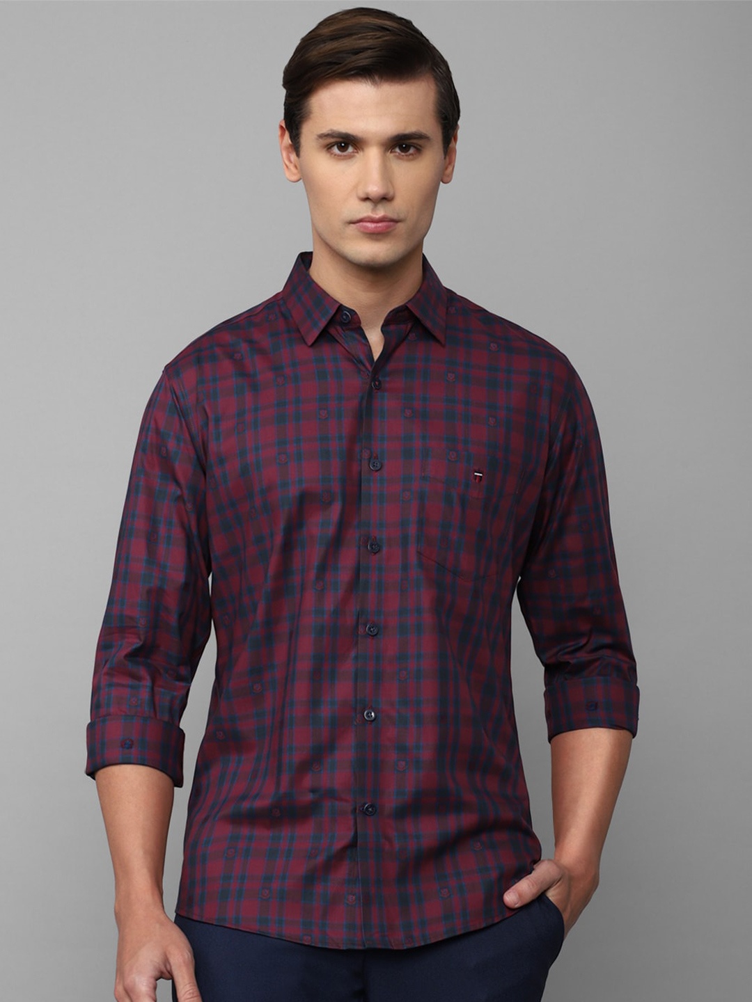 

Louis Philippe Sport Men Multicoloured Slim Fit Tartan Checks Checked Casual Shirt, Multi