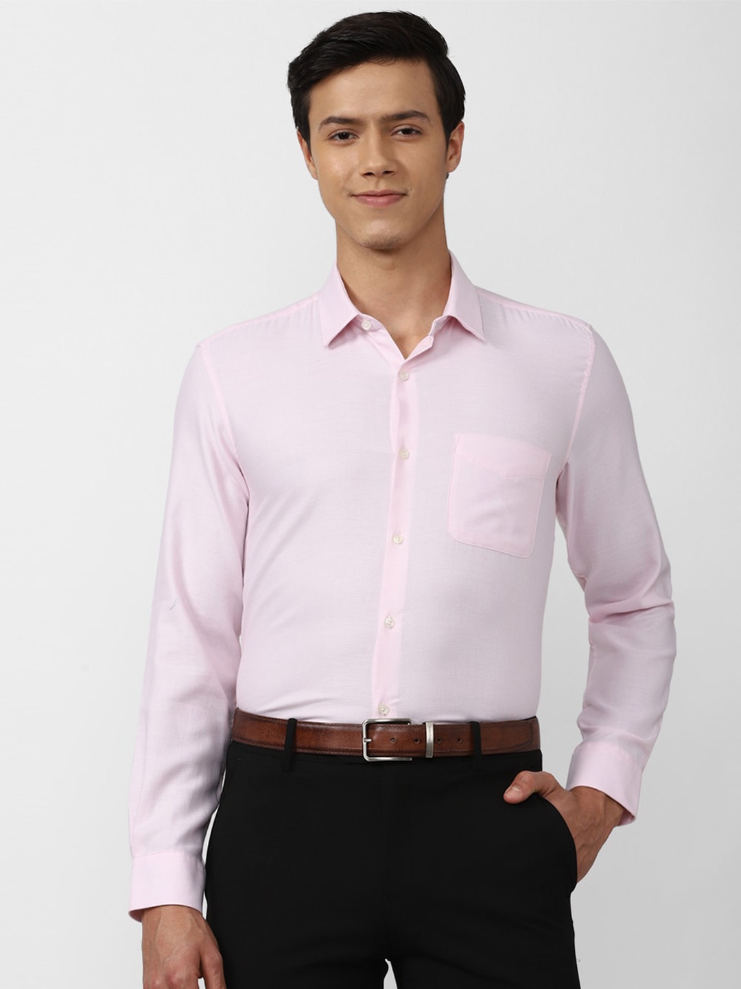 

Peter England Spread Collar Formal Shirt, Pink