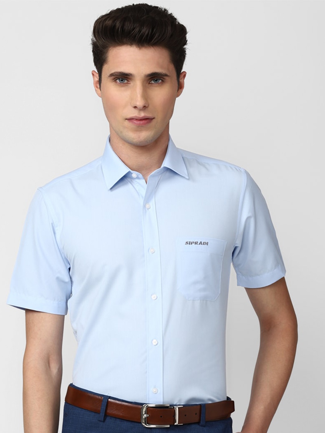 

Peter England Men Turquoise Blue Solid Slim Fit Formal Shirt