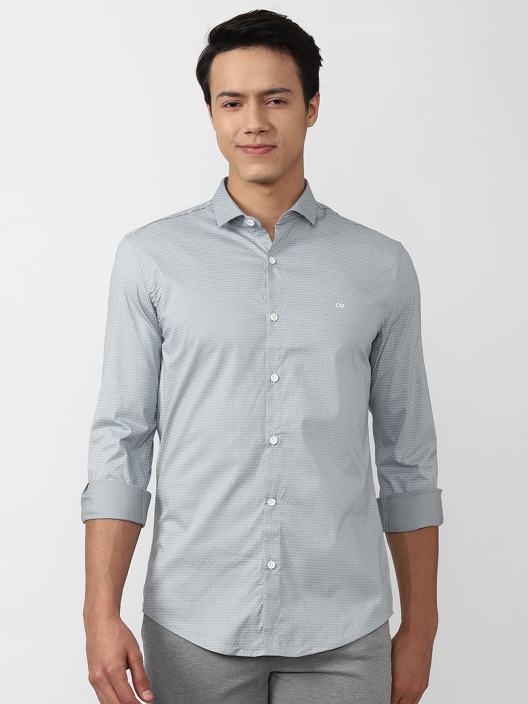 

Peter England Men Grey Slim Fit Casual Shirt