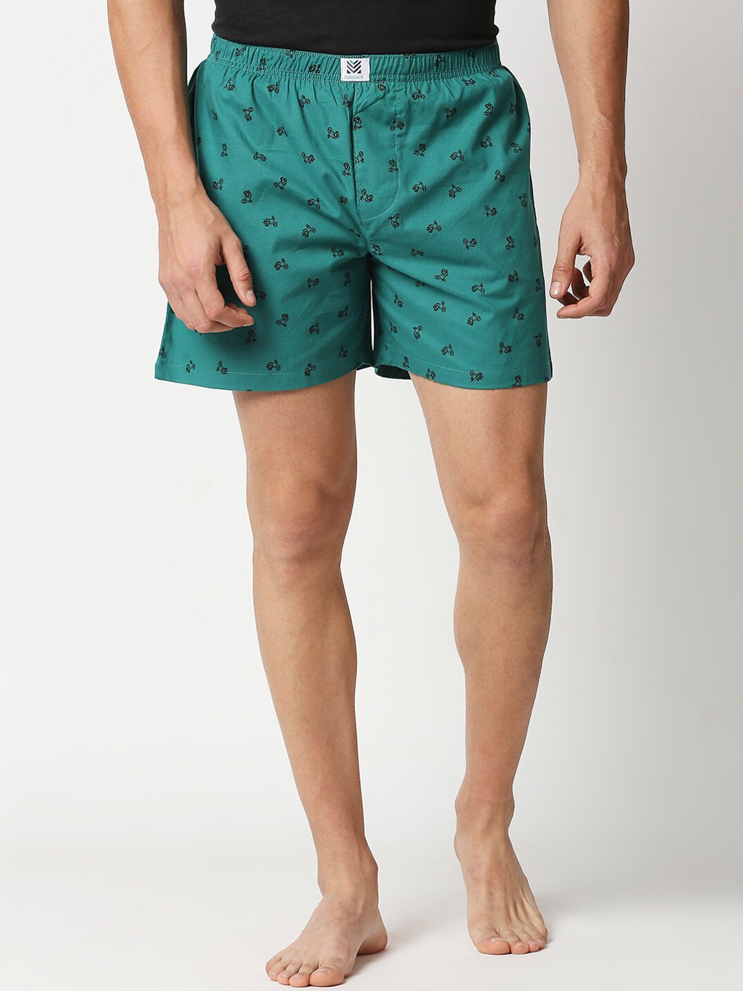 

Manaca Men Green Printed Cotton Boxer