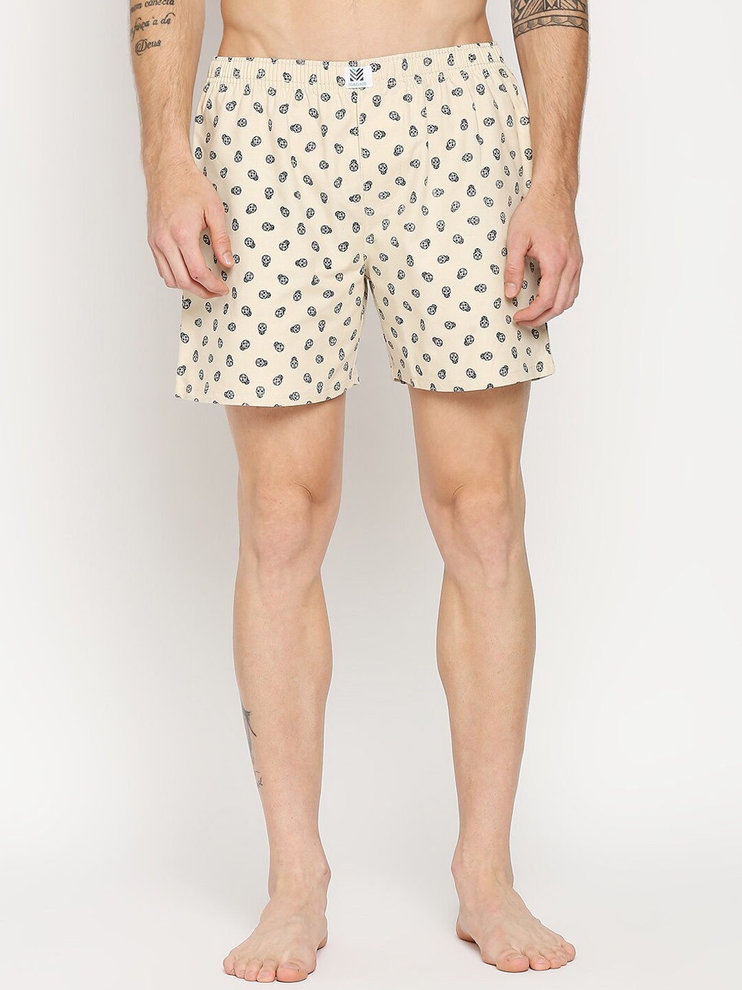

Manaca Skull candy Men Cream-Colored Printed Pure Cotton Boxer