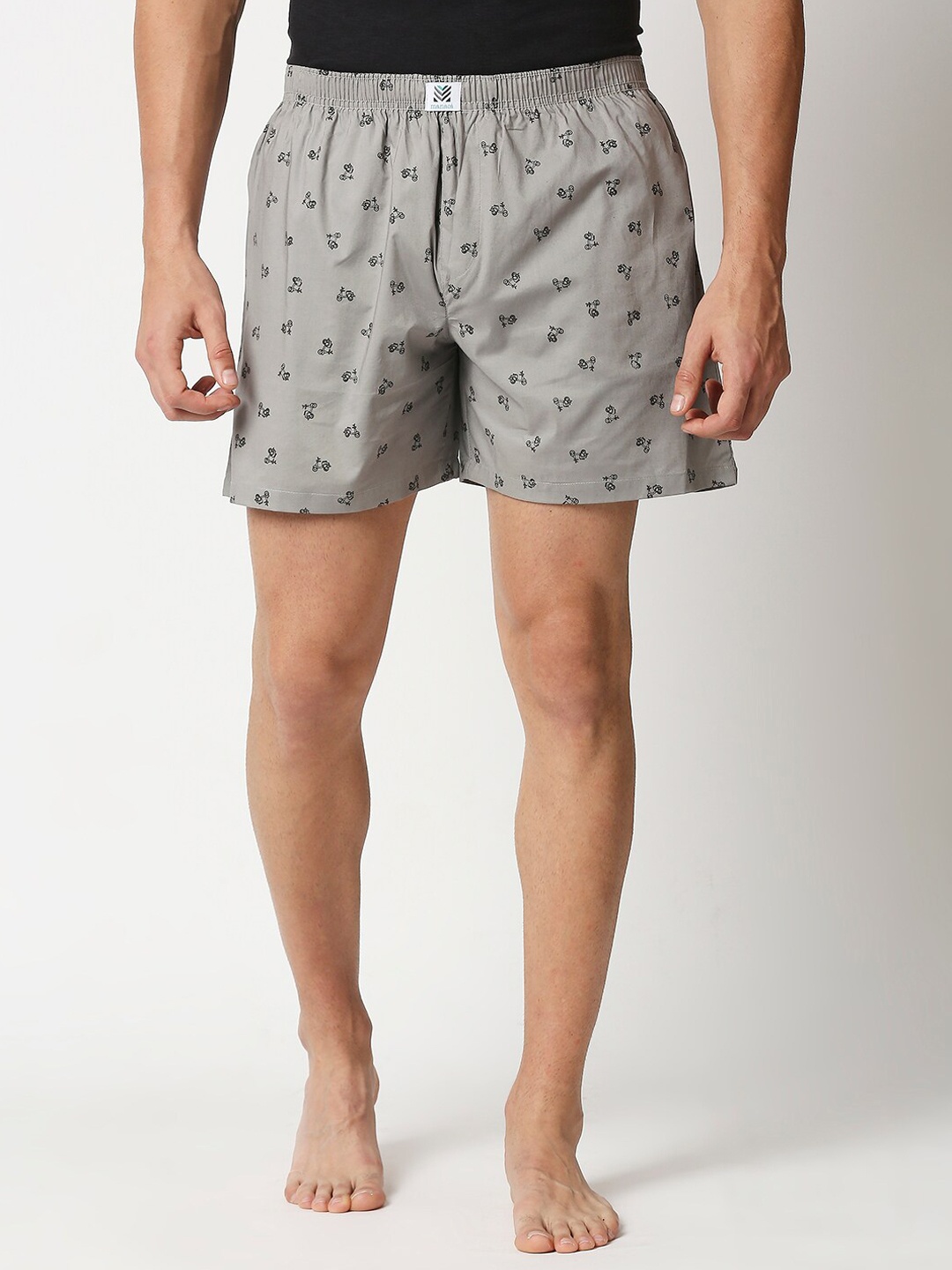 

Manaca Men Grey Printed Pure Cotton Boxers