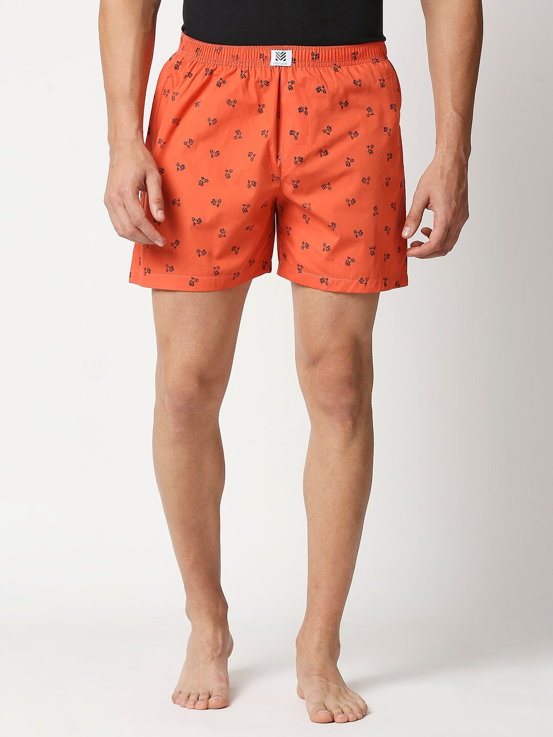 

Manaca Little Vespa Men Orange Printed Organic Cotton Boxer Shorts