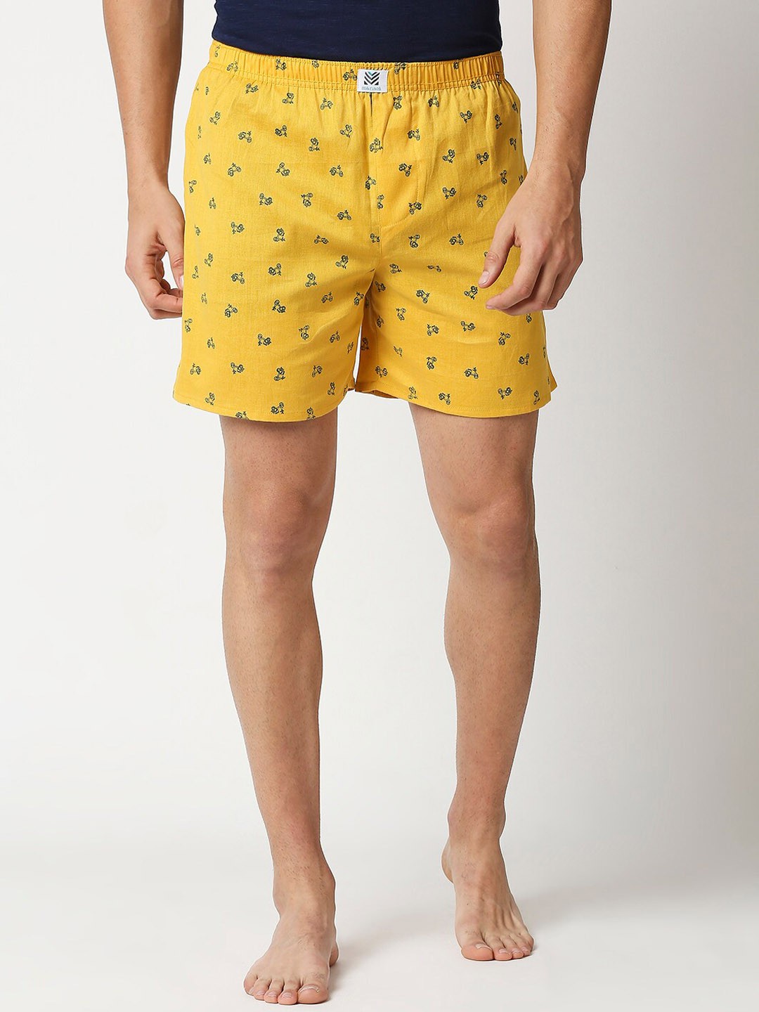 

Manaca Little Vespa Men Yellow Printed Pure Cotton Boxer