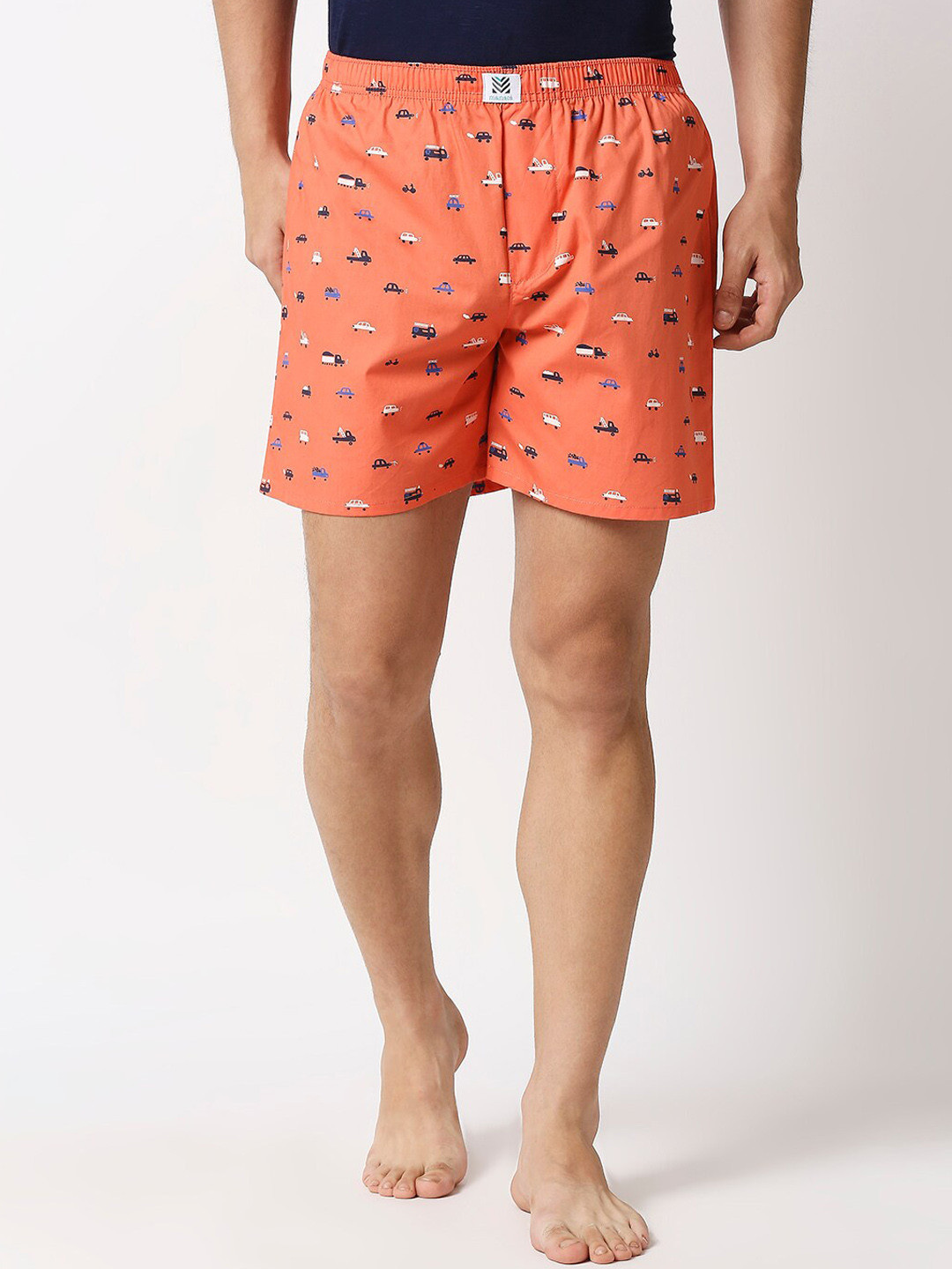 

Manaca Men Orange-colored Printed Pure Cotton Boxer