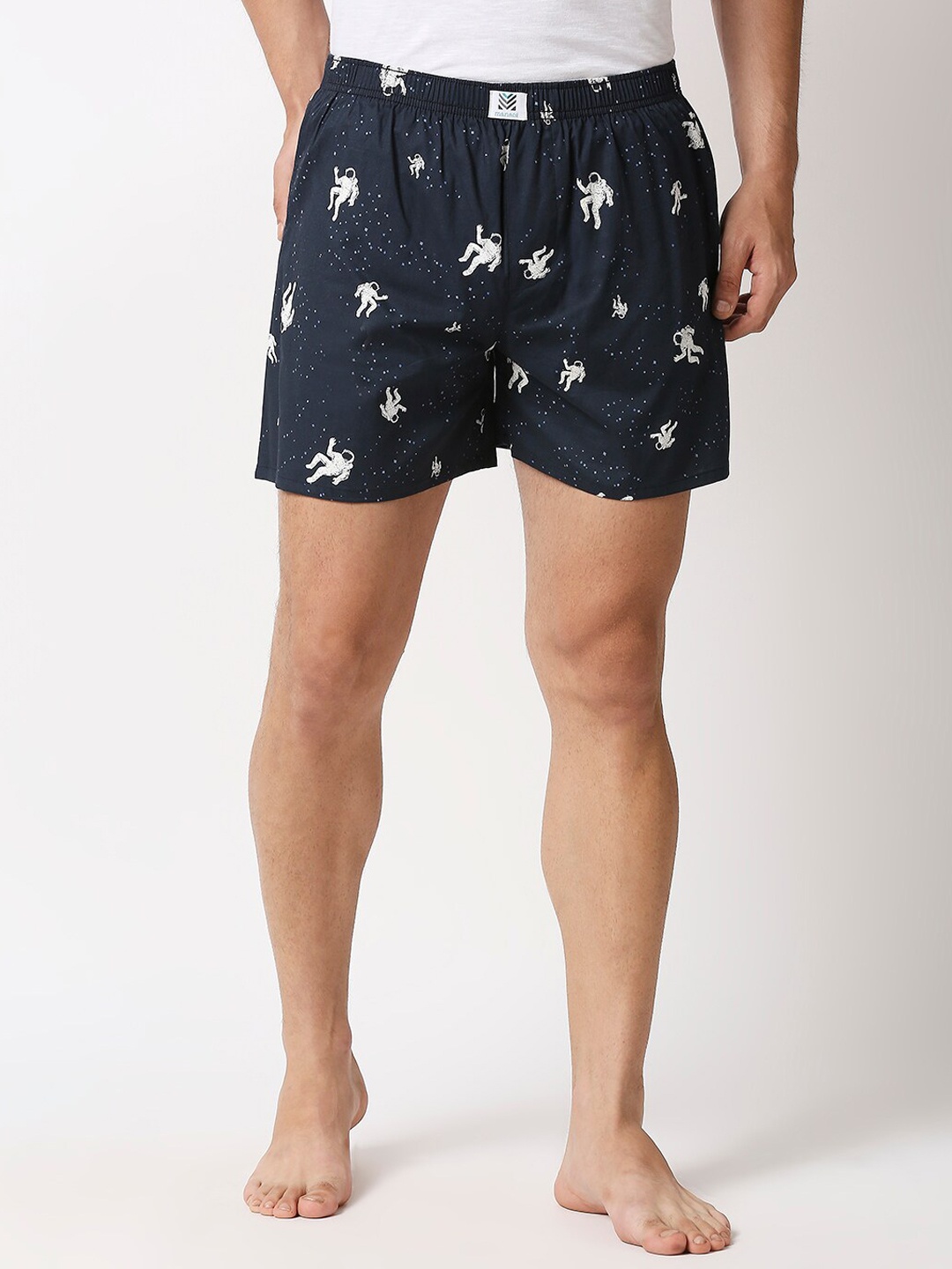 

Manaca Men Black & White Printed Organic Cotton Boxers