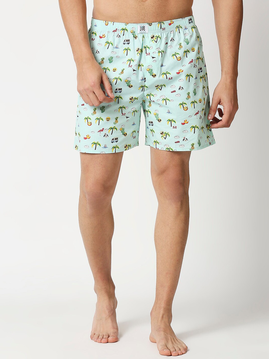 

Manaca Men Sea Blue Cotton Boxer, Sea green
