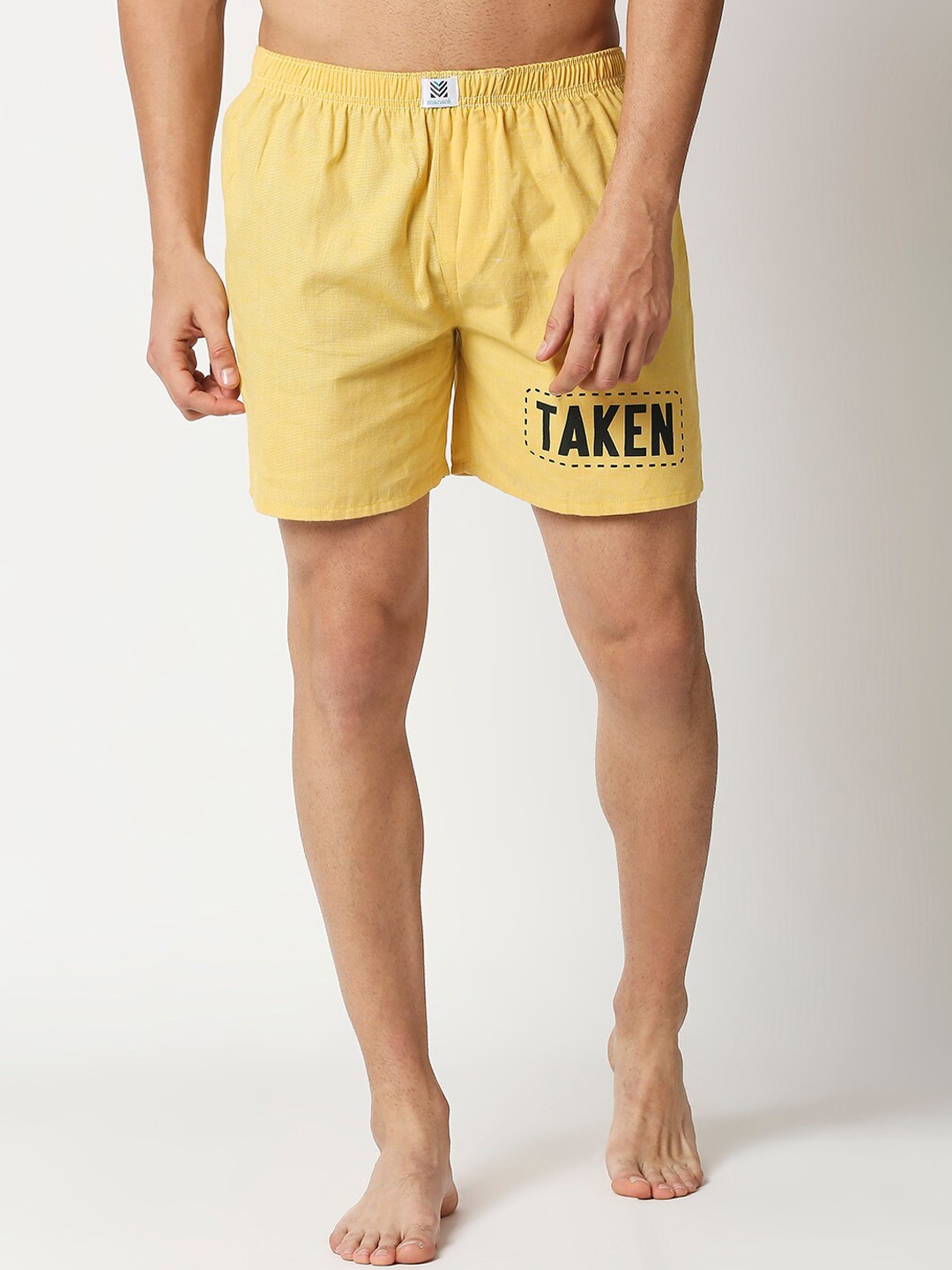 

Manaca Men Yellow Solid Pure Cotton Boxers