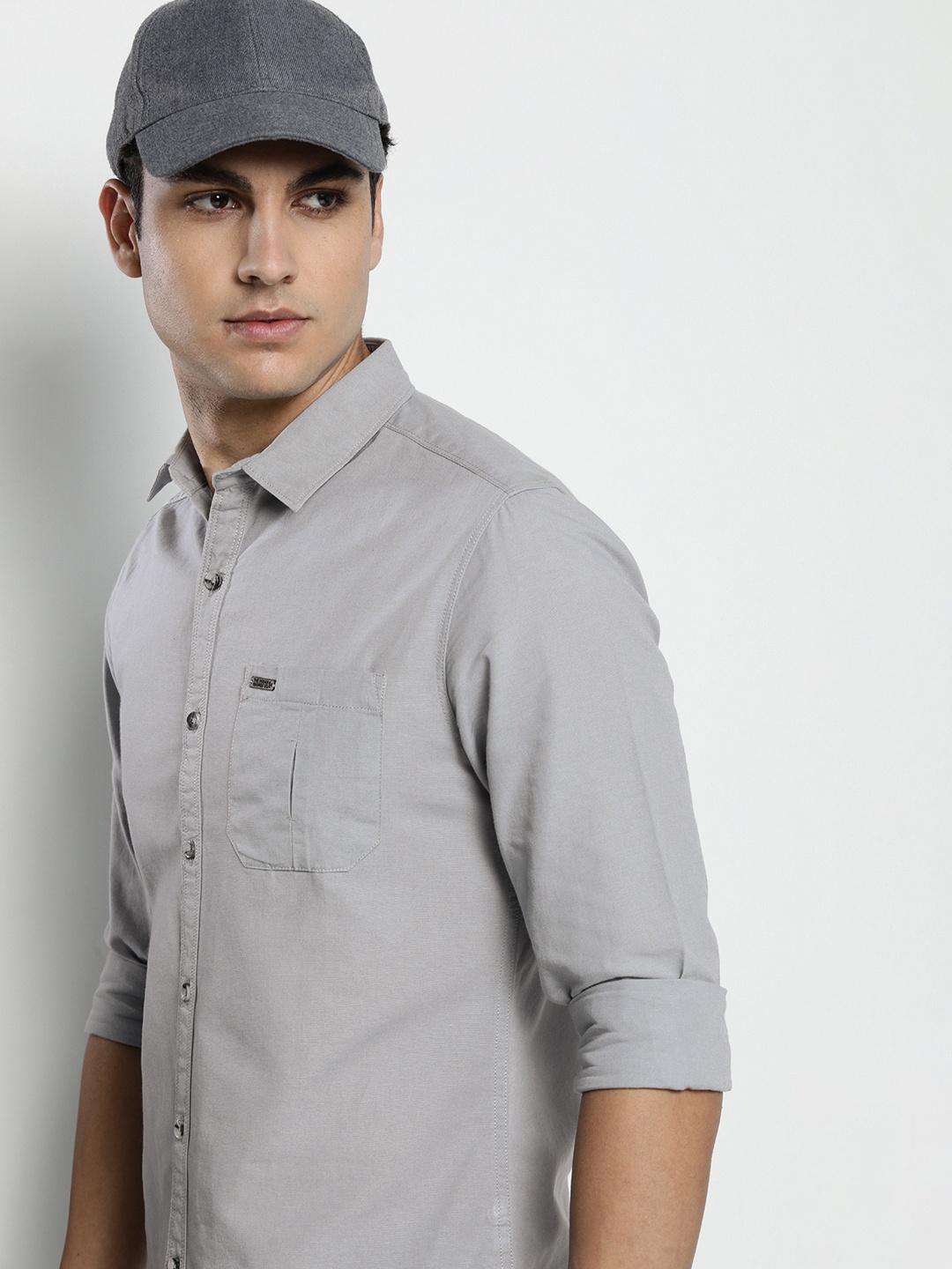 

The Indian Garage Co Pure Cotton Casual T-Shirt, Grey