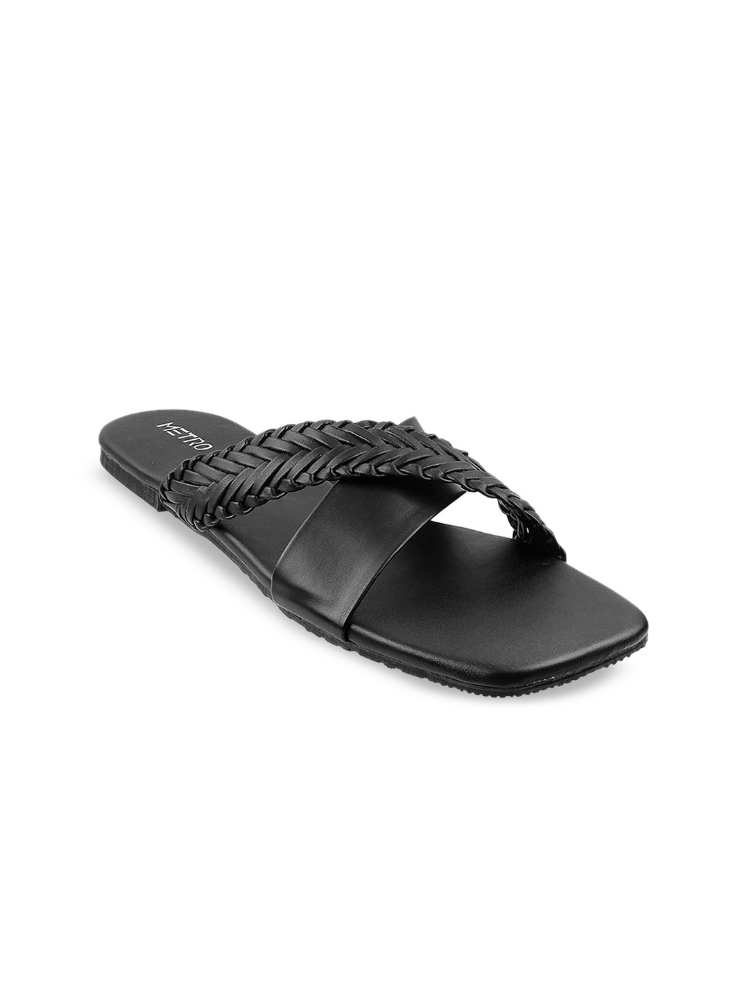 

Metro Women Black Open Toe Flats