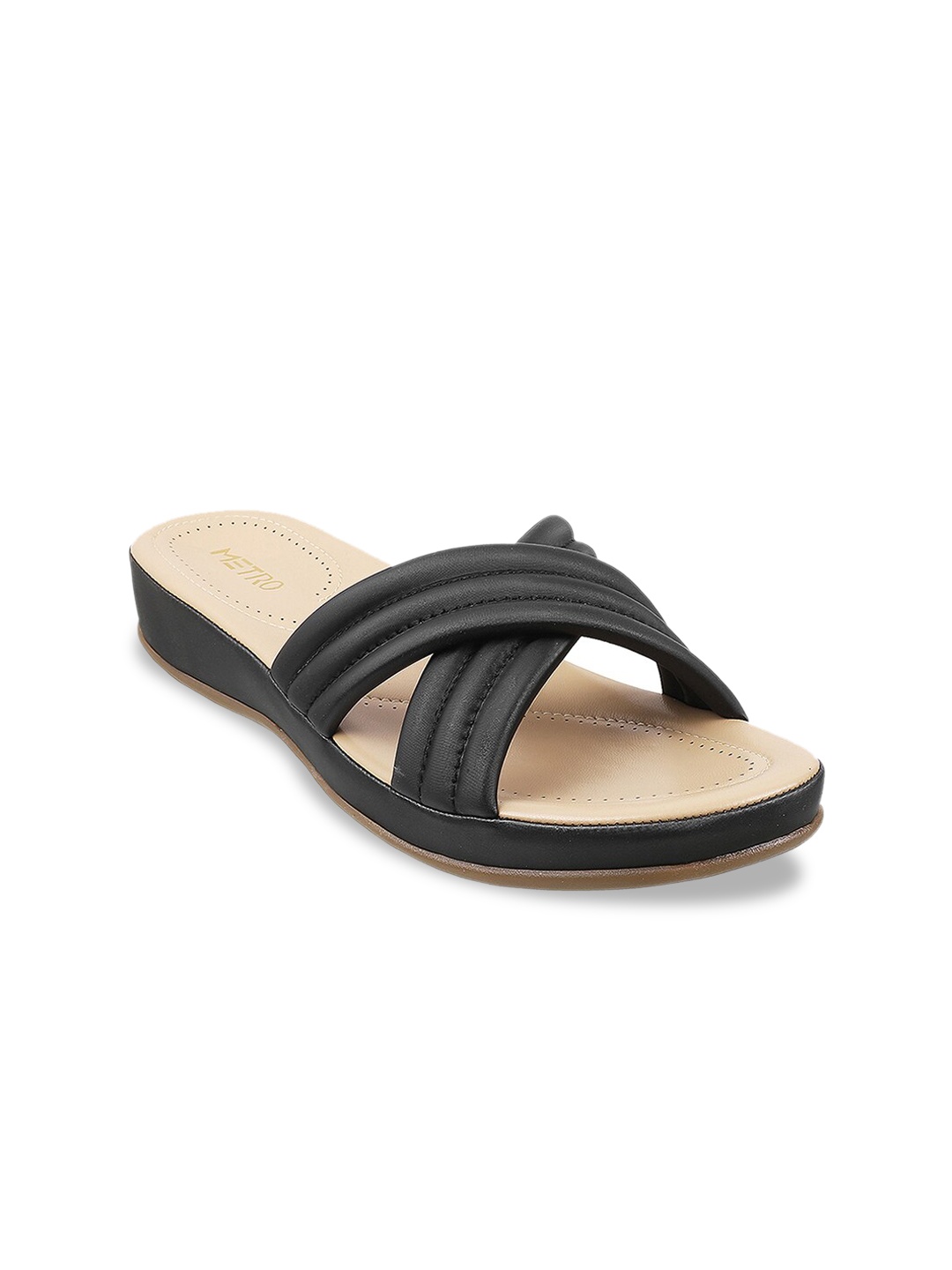

Metro Women Black Open Toe Flats