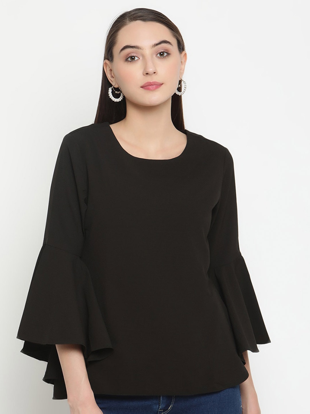 

Be Indi Black Crepe Top