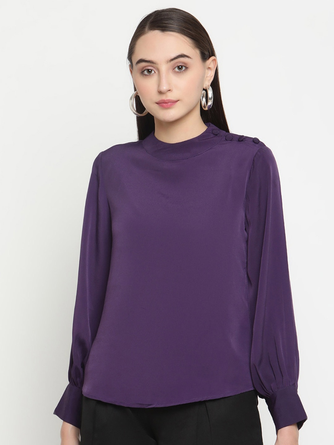 

Be Indi Purple Crepe Top