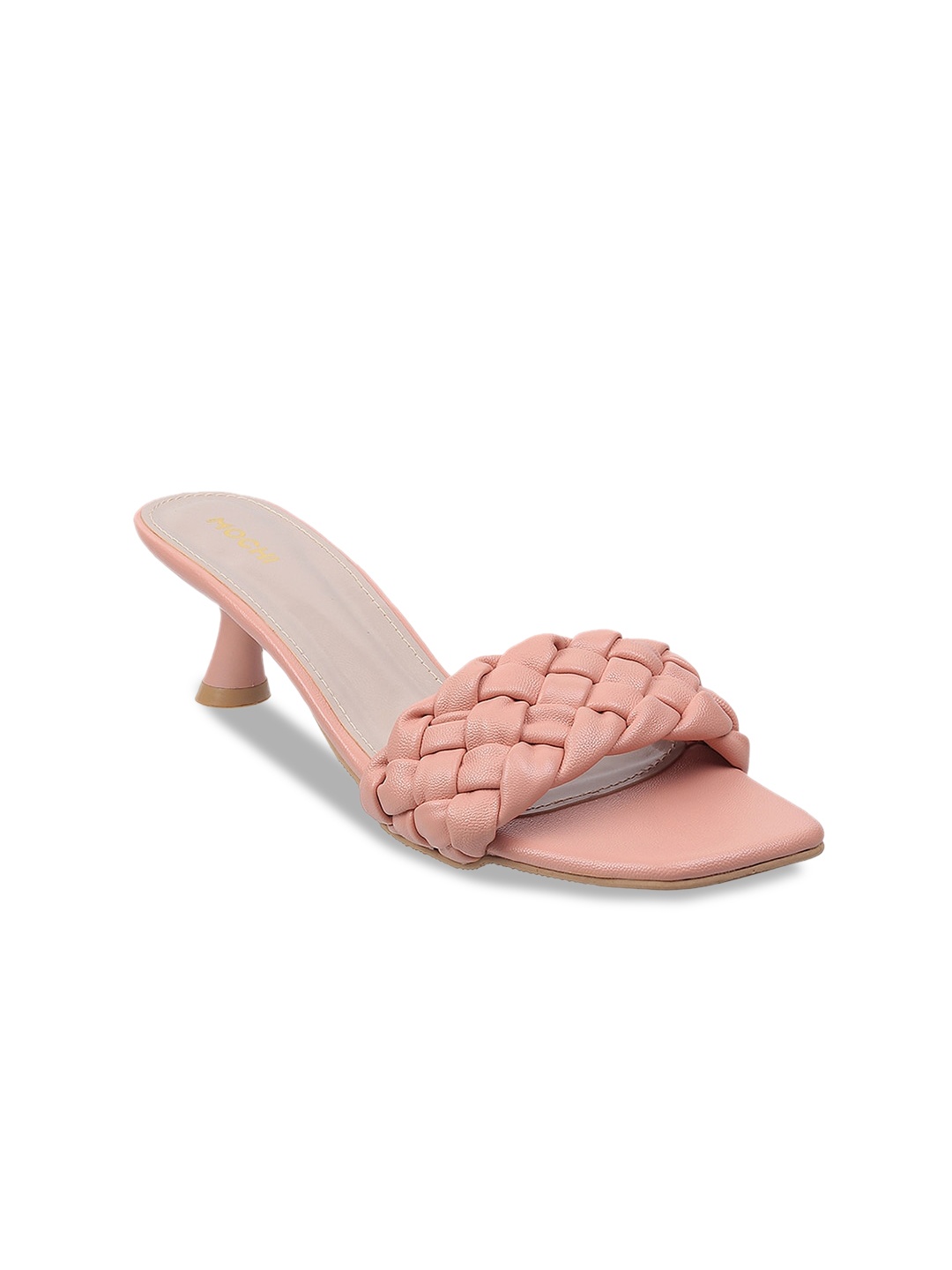 

Mochi Pink Textured Kitten Heels