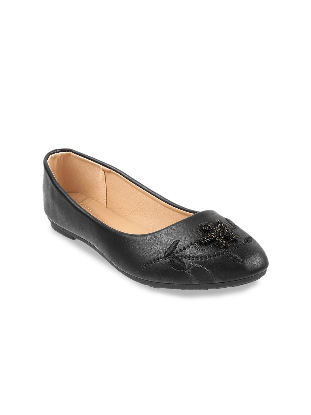 

Mochi Women Black Round Toe Ballerinas